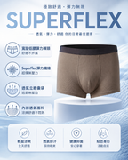 SuperFlex 透氣四角褲 立體囊袋高彈力 男士內褲