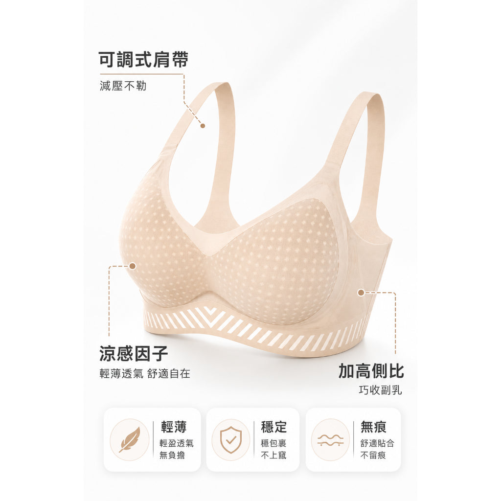 ZERO 零著感系列 裸感冰絲透氣孔無痕內衣 透氣胸墊 冰絲布料